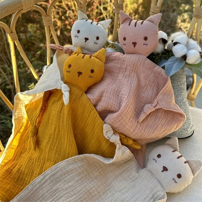 doudou chat-carré-plusieurs coloris