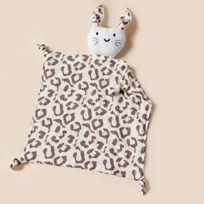 doudou lapin- carré-variant Léopard