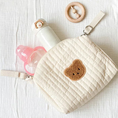 trousse de toilette BEBE-Dimensions pratiques -Fermeture éclair sécurisée -Tissu en coton résistant - Motifs adorables