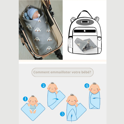Couverture-bébé-voiture-polyvalente, idéale pour les sorties avec bébé. 