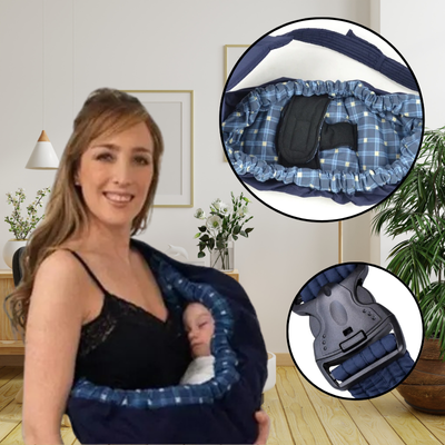 écharpe-de-portage-vintage-BLEU-sangle de sécurité et fermeture velcro