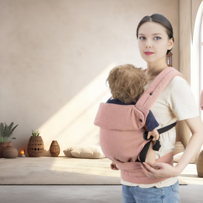 Porte-bebe-rose-confortable-ceinture à la taille-rembourré aux épaules