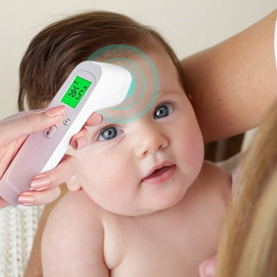 THERMOMETRE BEBE FRONTAL-Mesure précise-rapide-hygiénique-Écran LCD rétroéclairé-Mémoire