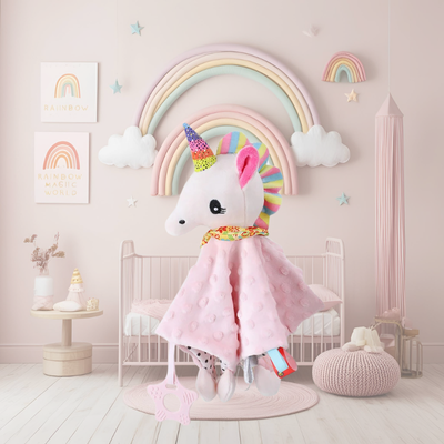 doudou-licorne-rose-arc en ciel
