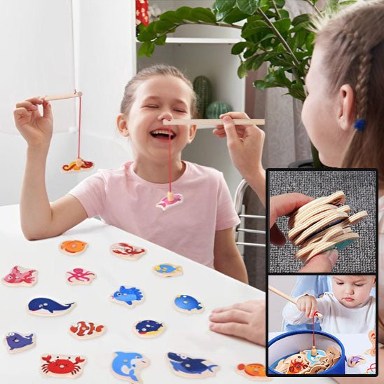 Jouet en Bois - Pêche de Poissons : Un Jeu Montessori Captivant pour les Enfants de 2 Ans - Monchoubilou